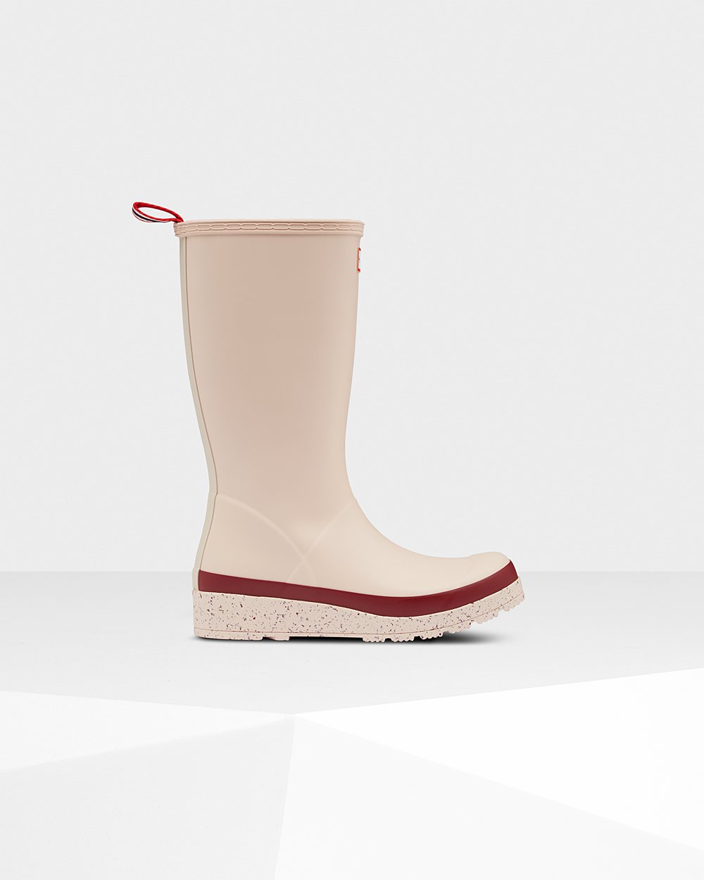 Botas Play Hunter Feminina Cinzentas Rosa/Cinzentas Vermelhas - Original Tall Speckle Rain - 84PMOKE